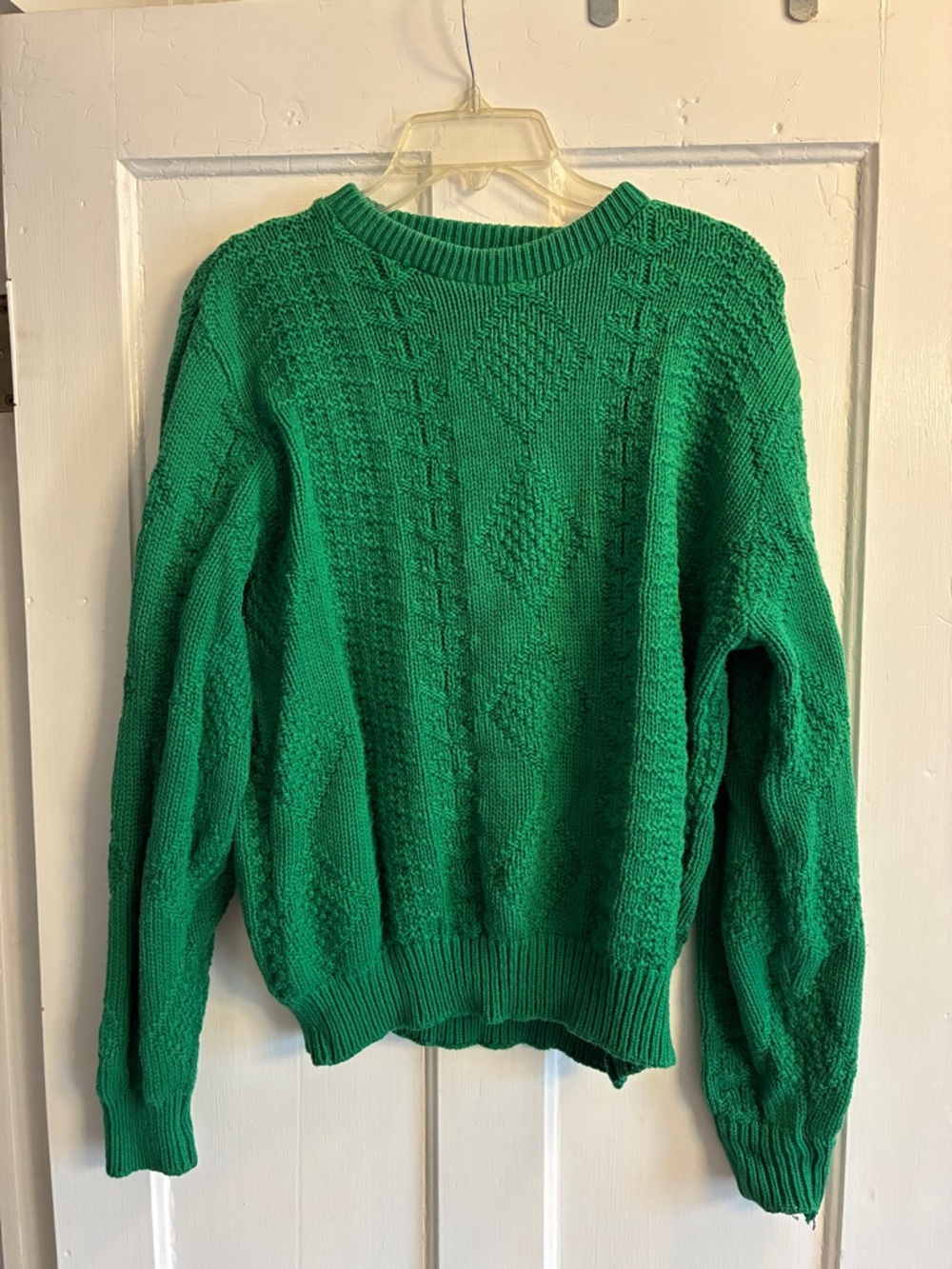 Lands' End Emerald Green Textured Crewneck Sweater